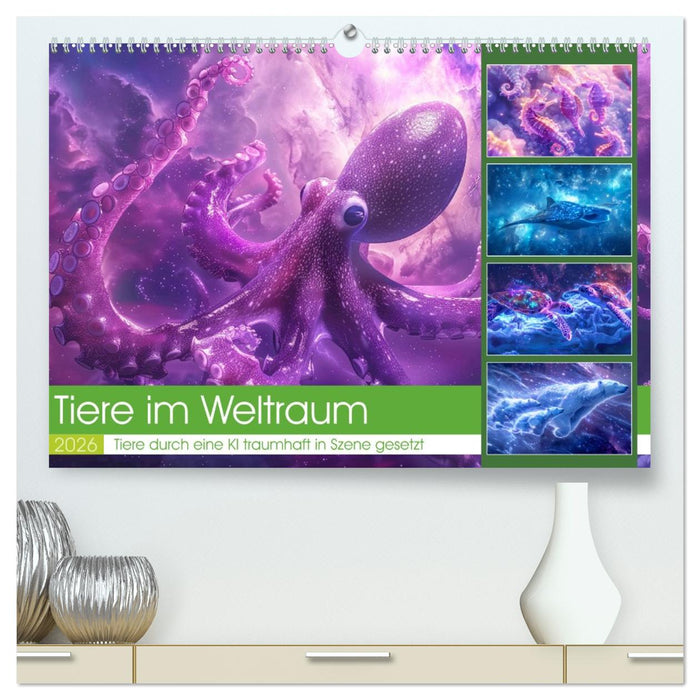 Tiere im Weltraum (CALVENDO Premium Wandkalender 2026)