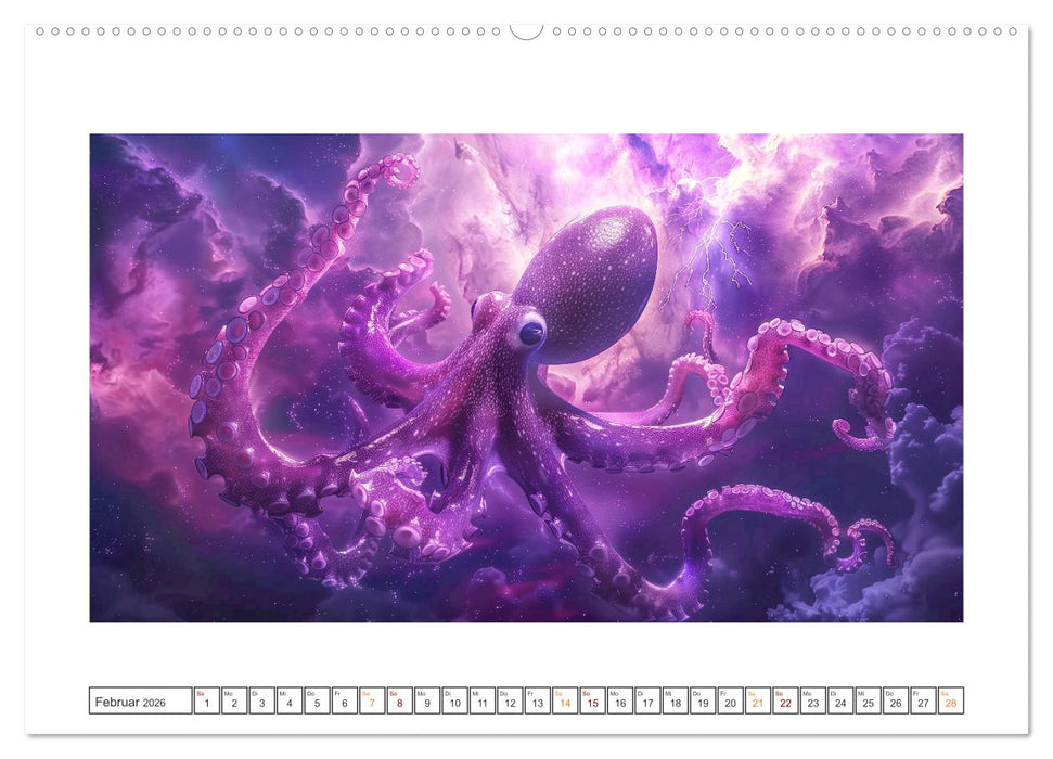 Tiere im Weltraum (CALVENDO Premium Wandkalender 2026)