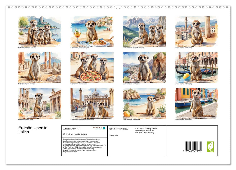 Erdmännchen in Italien (CALVENDO Premium Wandkalender 2026)