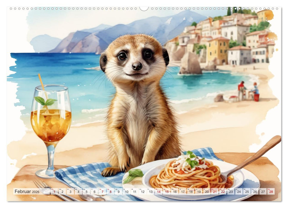 Erdmännchen in Italien (CALVENDO Premium Wandkalender 2026)
