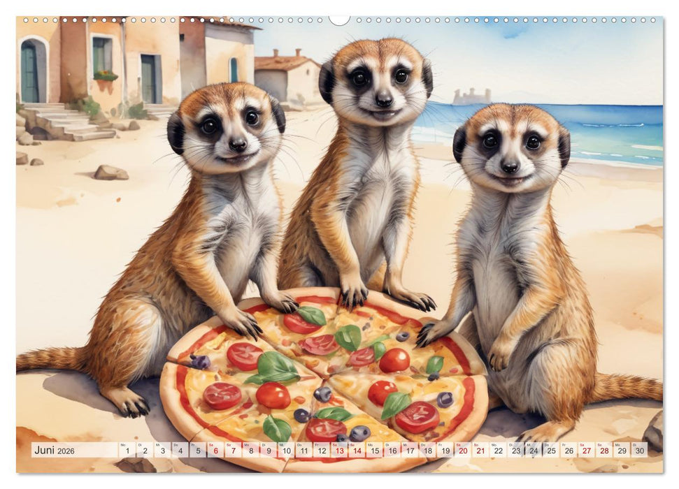 Erdmännchen in Italien (CALVENDO Premium Wandkalender 2026)