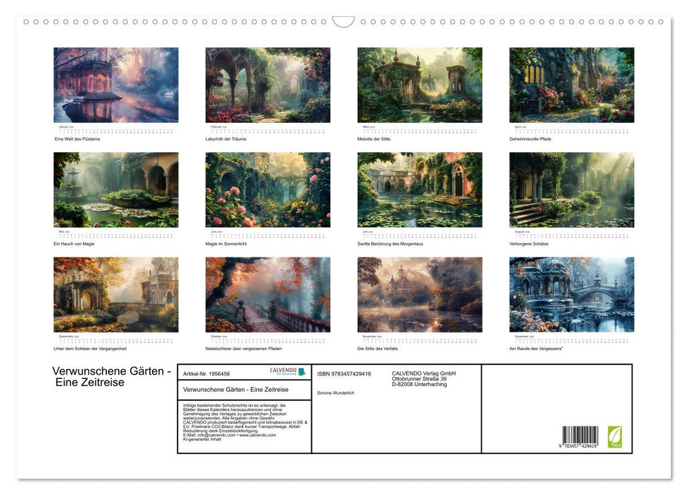Verwunschene Gärten - Eine Zeitreise (CALVENDO Wandkalender 2026)