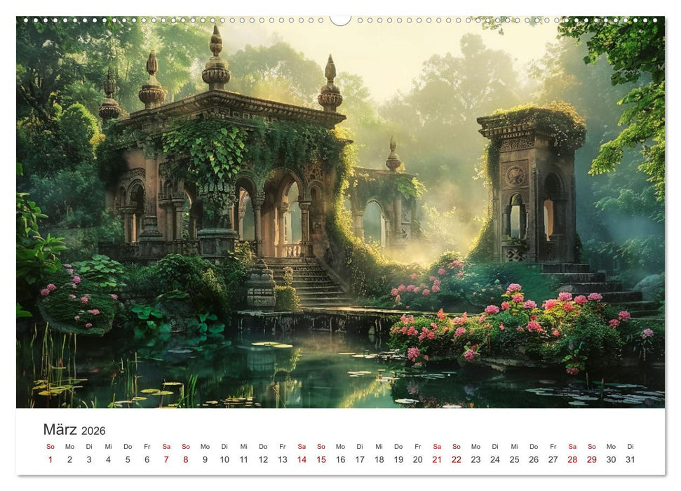 Verwunschene Gärten - Eine Zeitreise (CALVENDO Wandkalender 2026)