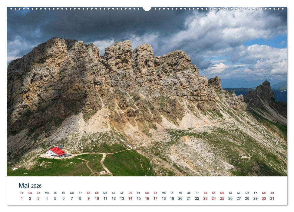 Die Dolomiten - Wanderung durch den Naturpark Schlern-Rosengarten (CALVENDO Premium Wandkalender 2026)