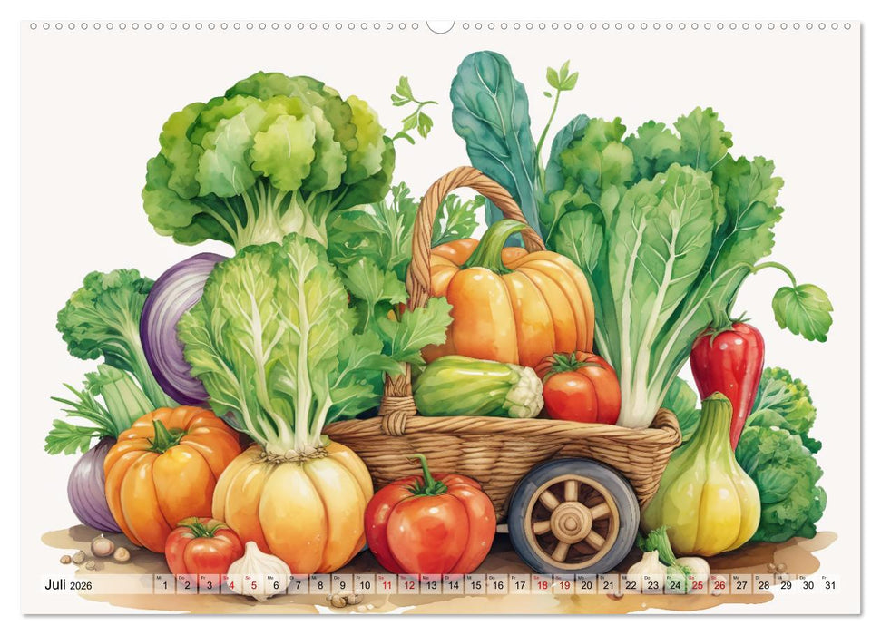 Gemüsiges - Reise ins Land des Gemüses (CALVENDO Premium Wandkalender 2026)