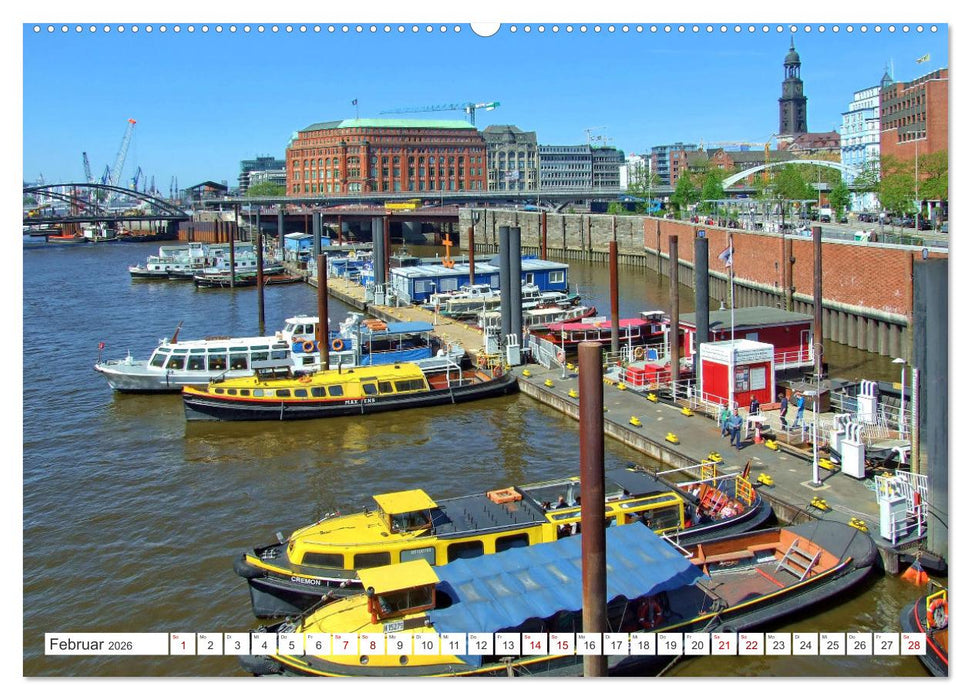 Hamburg an der Elbe – Impressionen eines Sommertages in der Hansestadt (CALVENDO Premium Wandkalender 2026)