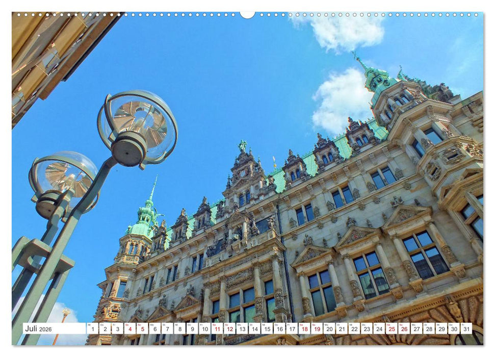Hamburg an der Elbe – Impressionen eines Sommertages in der Hansestadt (CALVENDO Premium Wandkalender 2026)