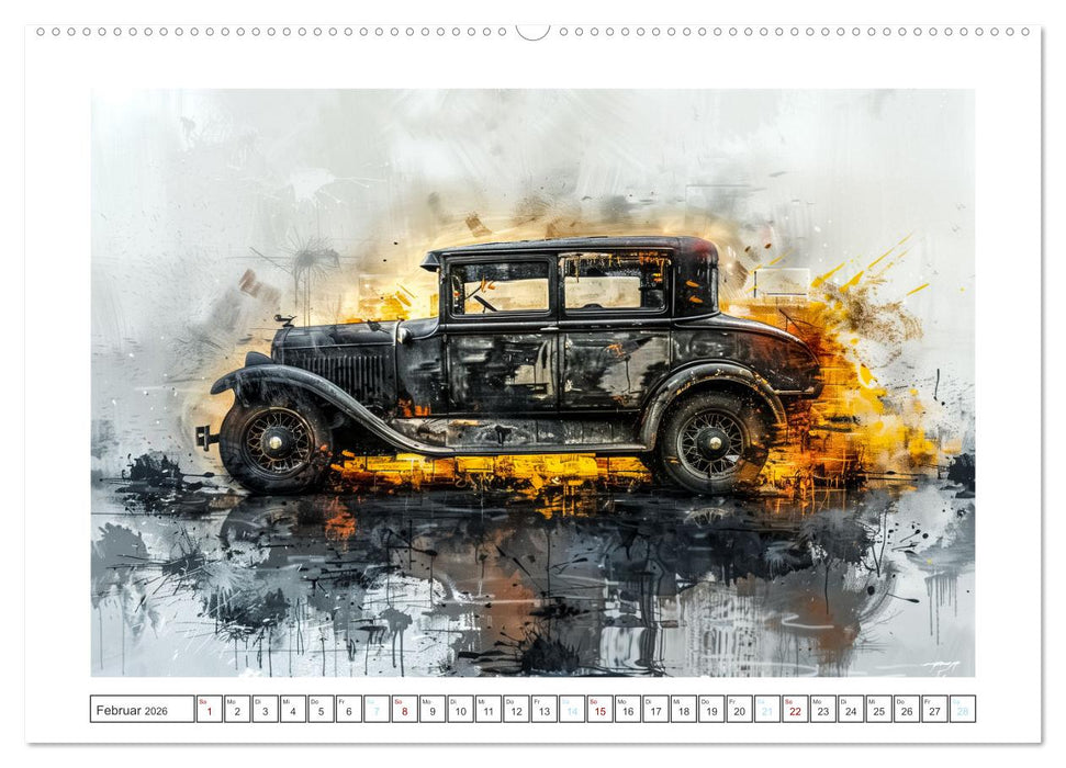 Aquarell Oldtimer (CALVENDO Premium Wandkalender 2026)