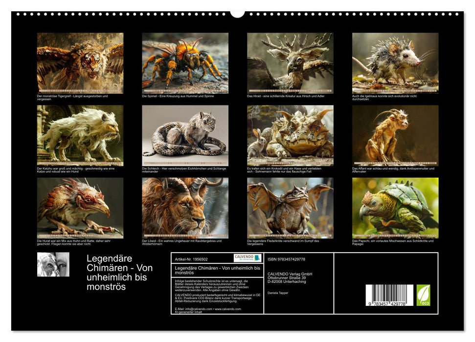 Legendäre Chimären - Von unheimlich bis monströs (CALVENDO Premium Wandkalender 2026)