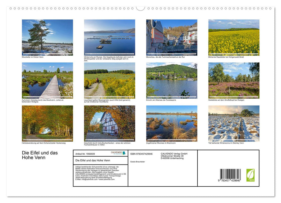 Die Eifel und das Hohe Venn (CALVENDO Premium Wandkalender 2026)