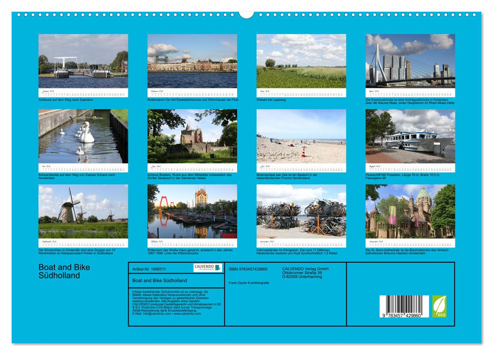 Boat and Bike Südholland (CALVENDO Premium Wandkalender 2026)
