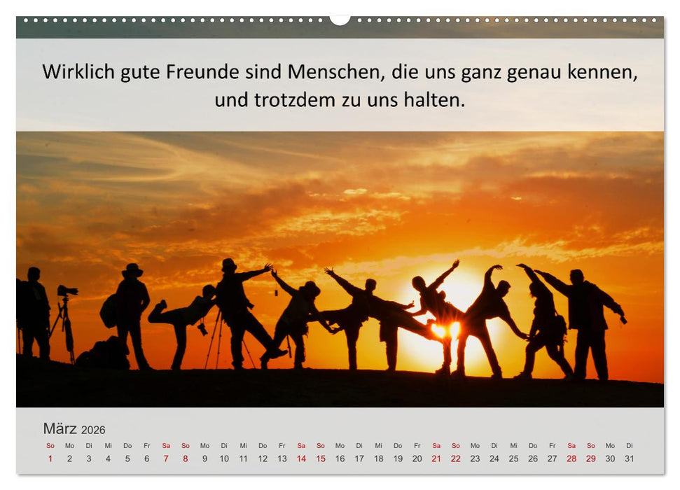 Motivationssprüche Freundschaft (CALVENDO Premium Wandkalender 2026)
