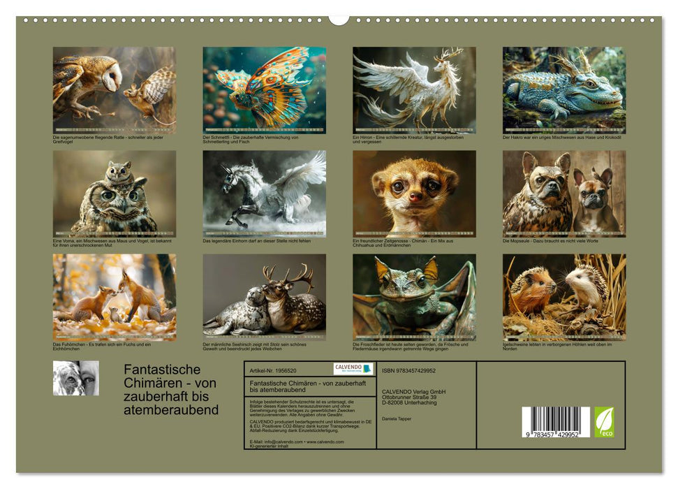 Fantastische Chimären - von zauberhaft bis atemberaubend (CALVENDO Premium Wandkalender 2026)