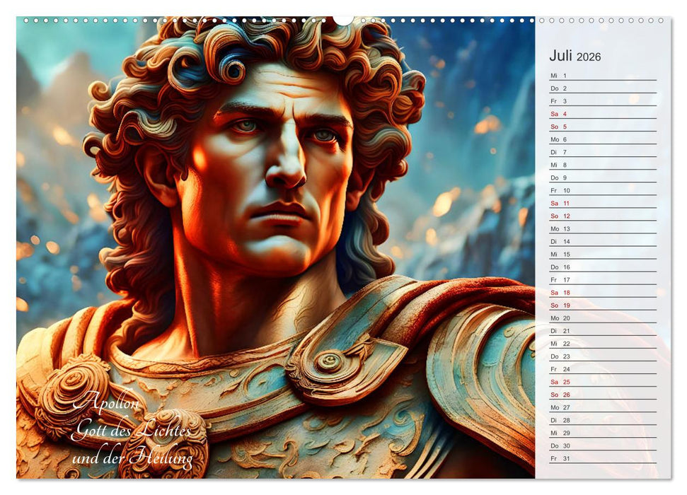Die Unsterblichen - Griechische KI-Göttinnen und KI-Götter (CALVENDO Premium Wandkalender 2026)