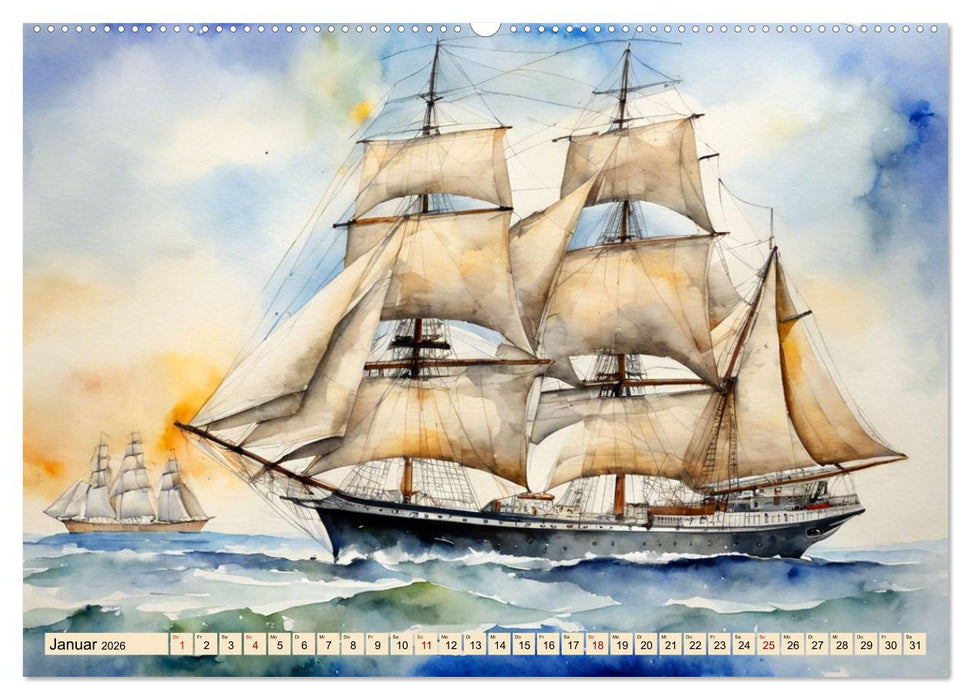Großsegler aus vergangenen Zeiten (CALVENDO Wandkalender 2026)