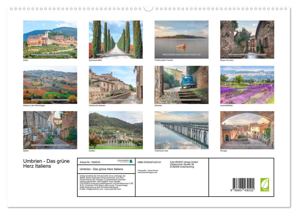 Umbrien - Das grüne Herz Italiens (CALVENDO Premium Wandkalender 2026)
