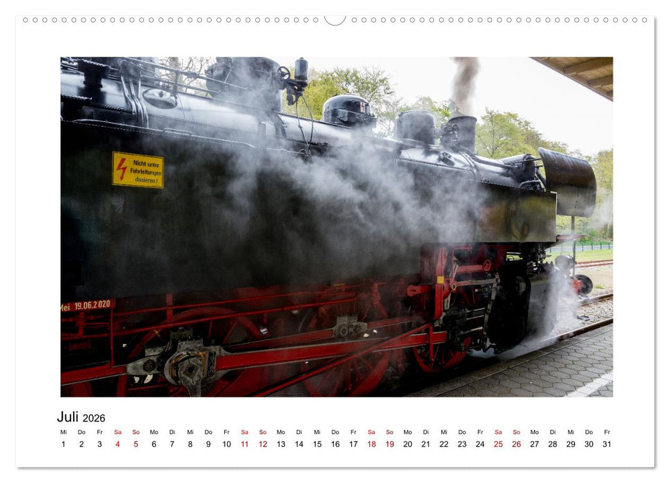 Dampflok auf Usedom (CALVENDO Premium Wandkalender 2026)