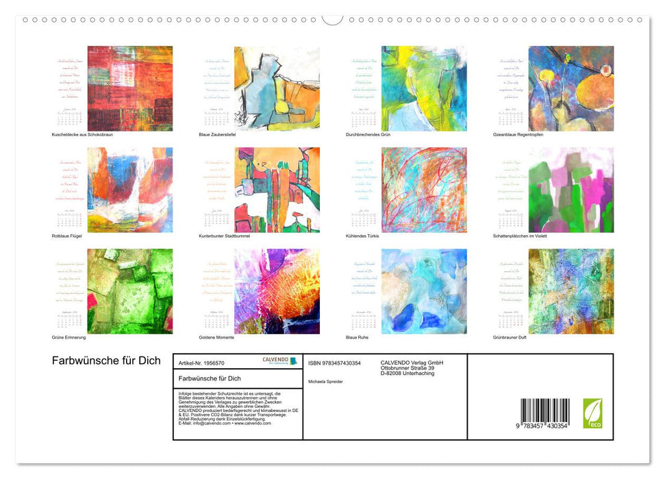 Farbwünsche für Dich (CALVENDO Premium Wandkalender 2026)