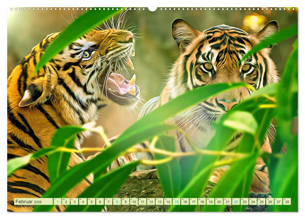 Dschungelwelt - Artwork (CALVENDO Premium Wandkalender 2026)
