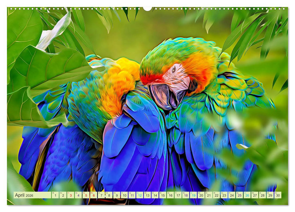 Dschungelwelt - Artwork (CALVENDO Premium Wandkalender 2026)