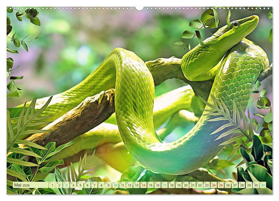 Dschungelwelt - Artwork (CALVENDO Premium Wandkalender 2026)