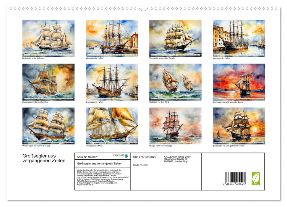 Großsegler aus vergangenen Zeiten (CALVENDO Premium Wandkalender 2026)