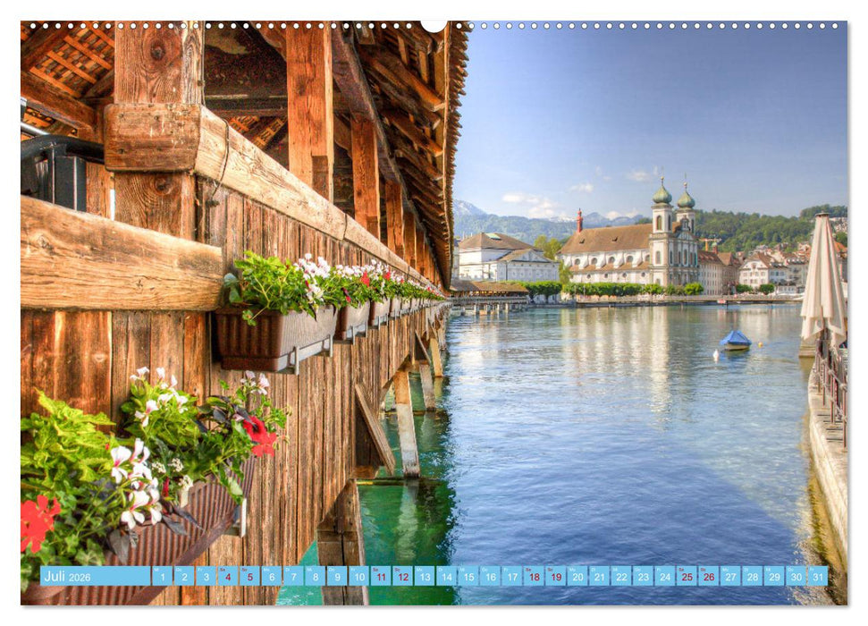 Luzern an der Reuss (CALVENDO Premium Wandkalender 2026)