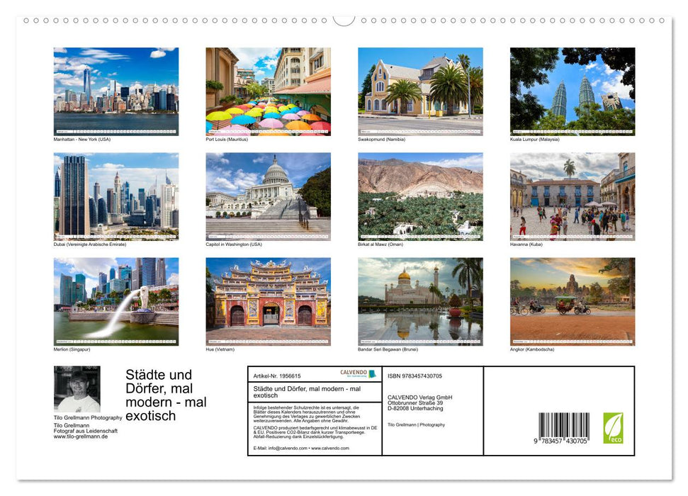 Städte und Dörfer, mal modern - mal exotisch (CALVENDO Premium Wandkalender 2026)