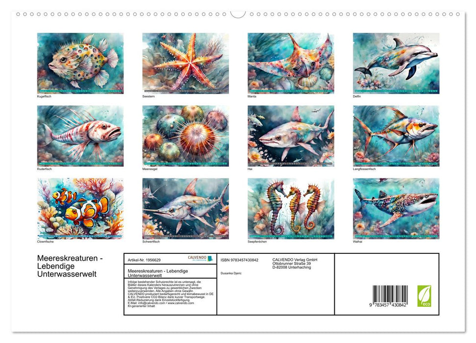 Meereskreaturen - Lebendige Unterwasserwelt (CALVENDO Premium Wandkalender 2026)