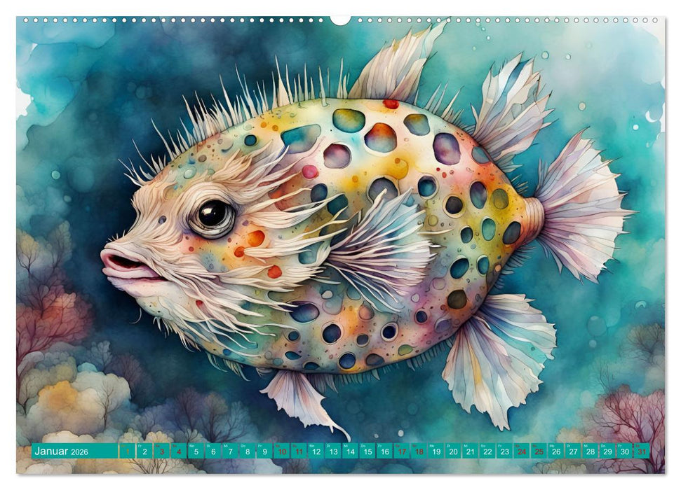 Meereskreaturen - Lebendige Unterwasserwelt (CALVENDO Premium Wandkalender 2026)
