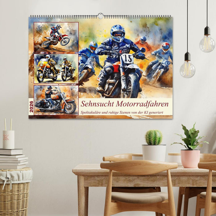 Sehnsucht Motorradfahren (CALVENDO Wandkalender 2026)