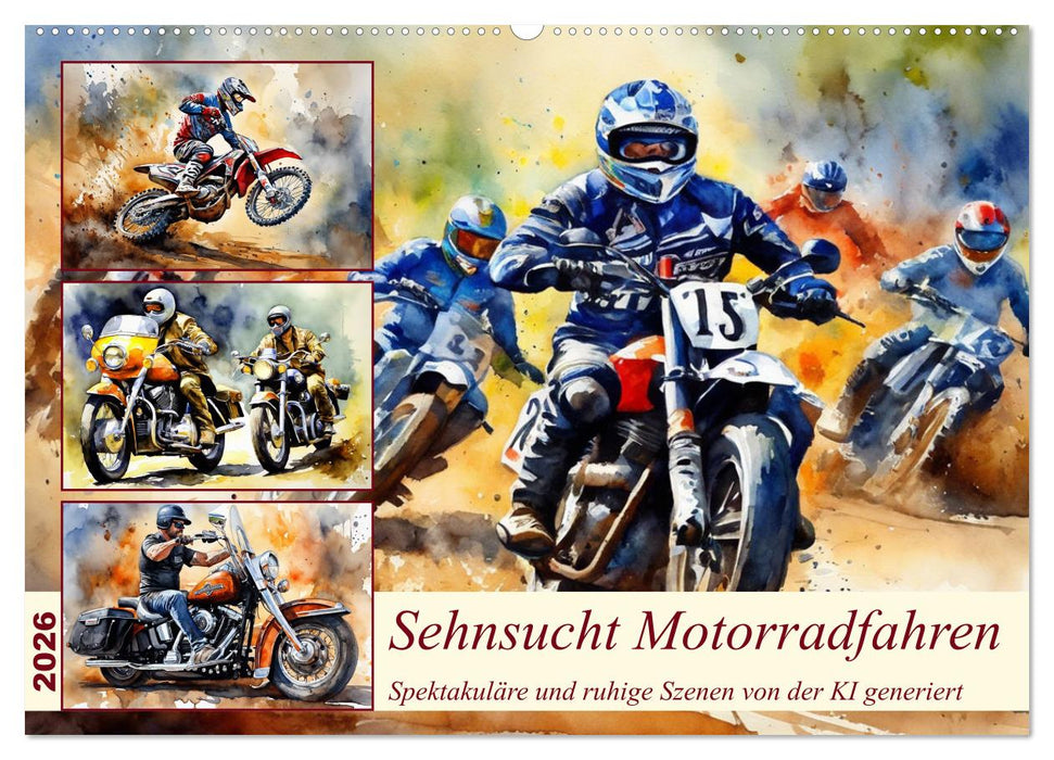 Sehnsucht Motorradfahren (CALVENDO Wandkalender 2026)