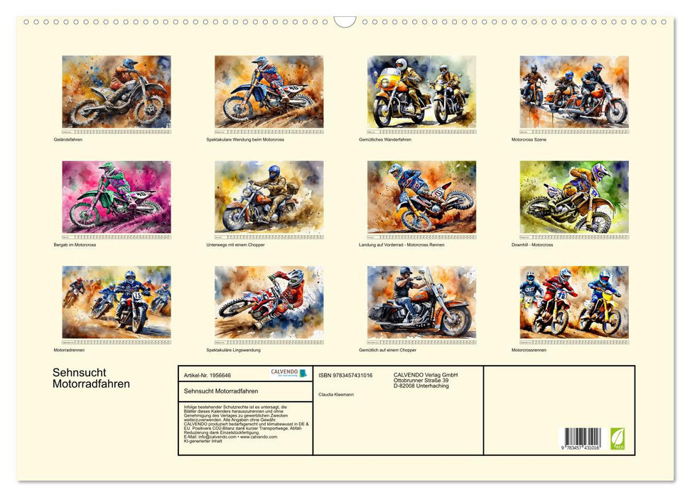 Sehnsucht Motorradfahren (CALVENDO Wandkalender 2026)