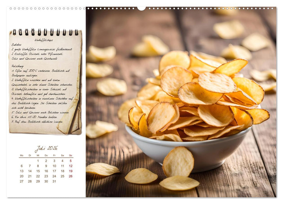 Kartoffelzeit - Zwölf klassische KI Kartoffelgerichte mit Rezept (CALVENDO Premium Wandkalender 2026)
