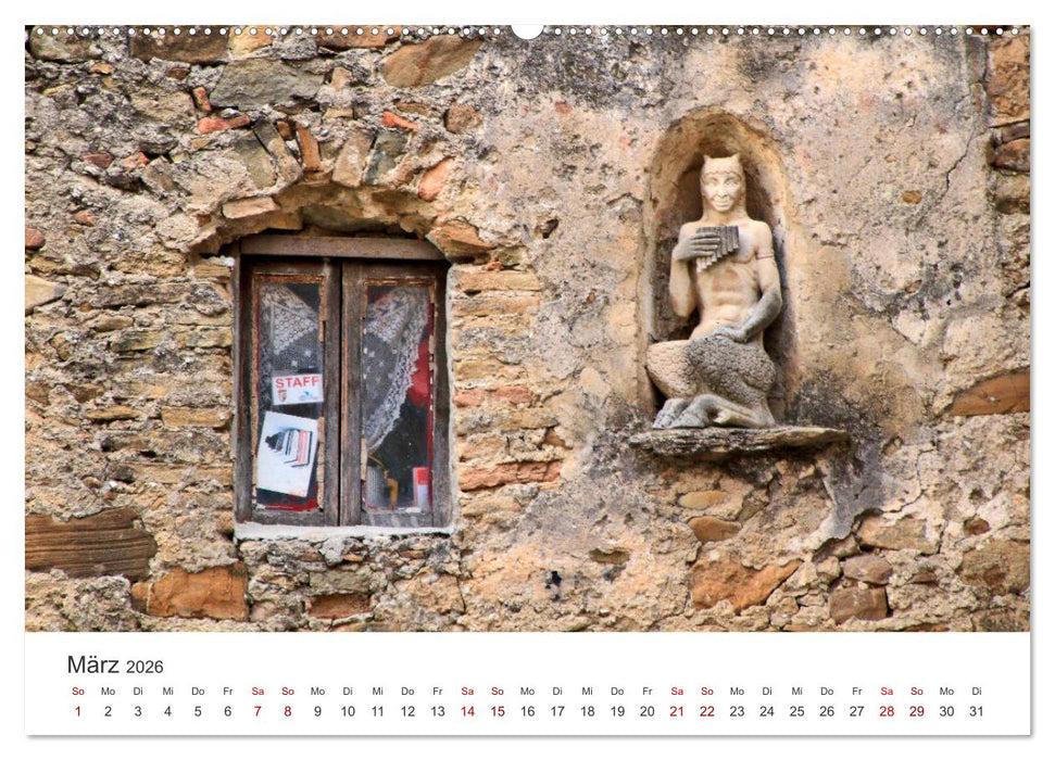 Bussana Vecchia lebendige Kunst zwischen mystischen Steinen (CALVENDO Premium Wandkalender 2026)