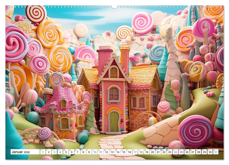 Zuckerträume im Candyland (CALVENDO Premium Wandkalender 2026)