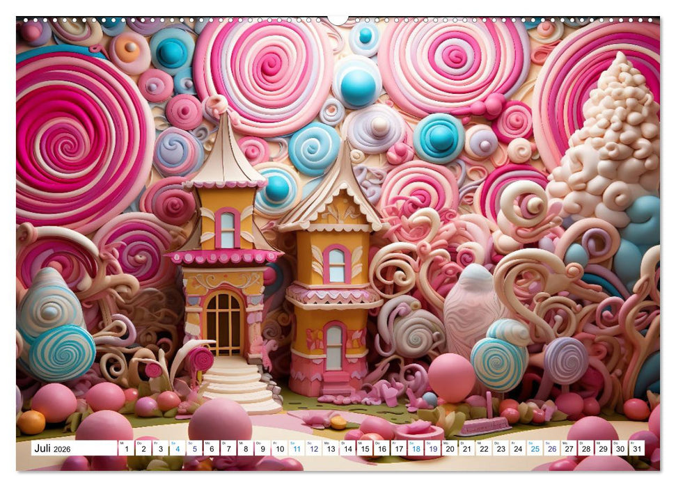 Zuckerträume im Candyland (CALVENDO Premium Wandkalender 2026)