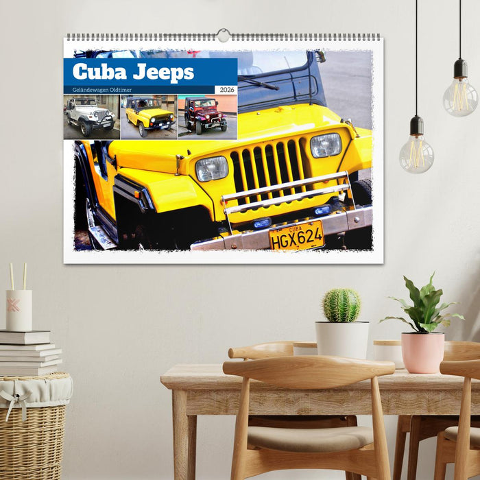 Cuba Jeeps - Geländewagen Oldtimer (CALVENDO Wandkalender 2026)