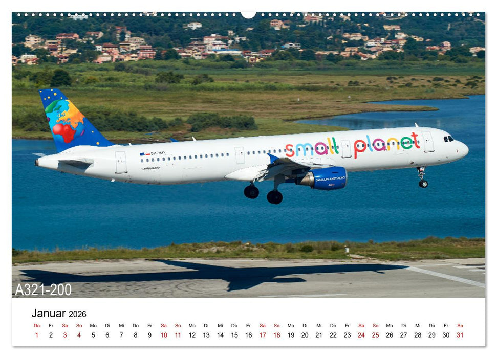 Flugzeuge von Airbus (CALVENDO Premium Wandkalender 2026)