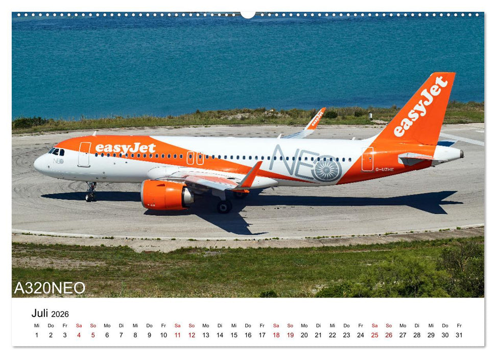 Flugzeuge von Airbus (CALVENDO Premium Wandkalender 2026)