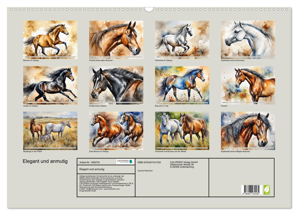 Elegant und anmutig (CALVENDO Wandkalender 2026)