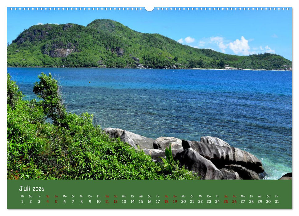 Mahè und die Inseln der Seychellen (CALVENDO Premium Wandkalender 2026)