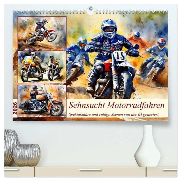 Sehnsucht Motorradfahren (CALVENDO Premium Wandkalender 2026)