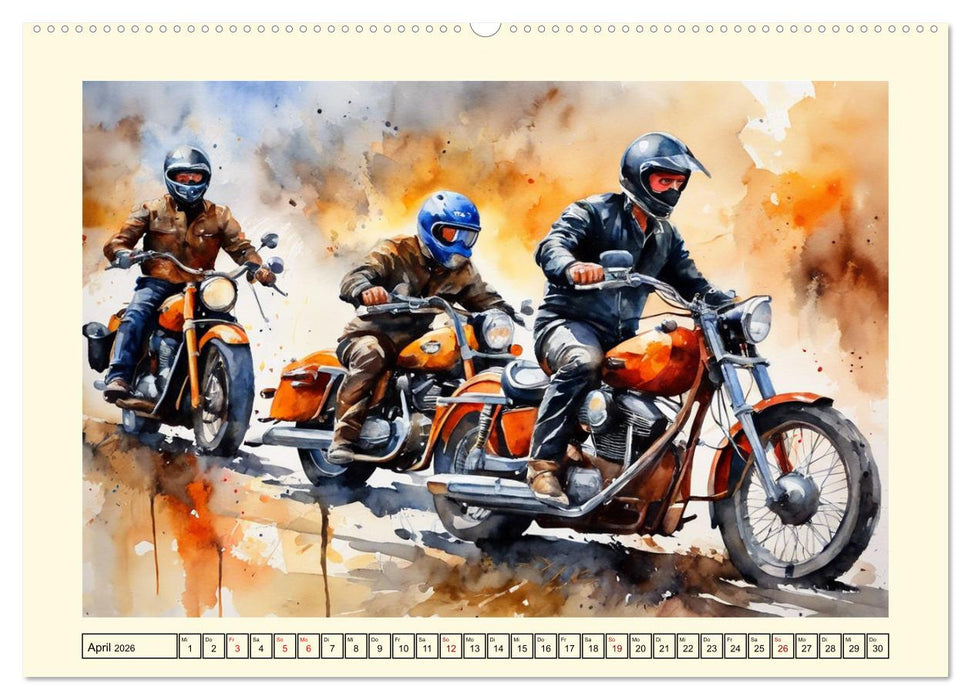 Sehnsucht Motorradfahren (CALVENDO Premium Wandkalender 2026)