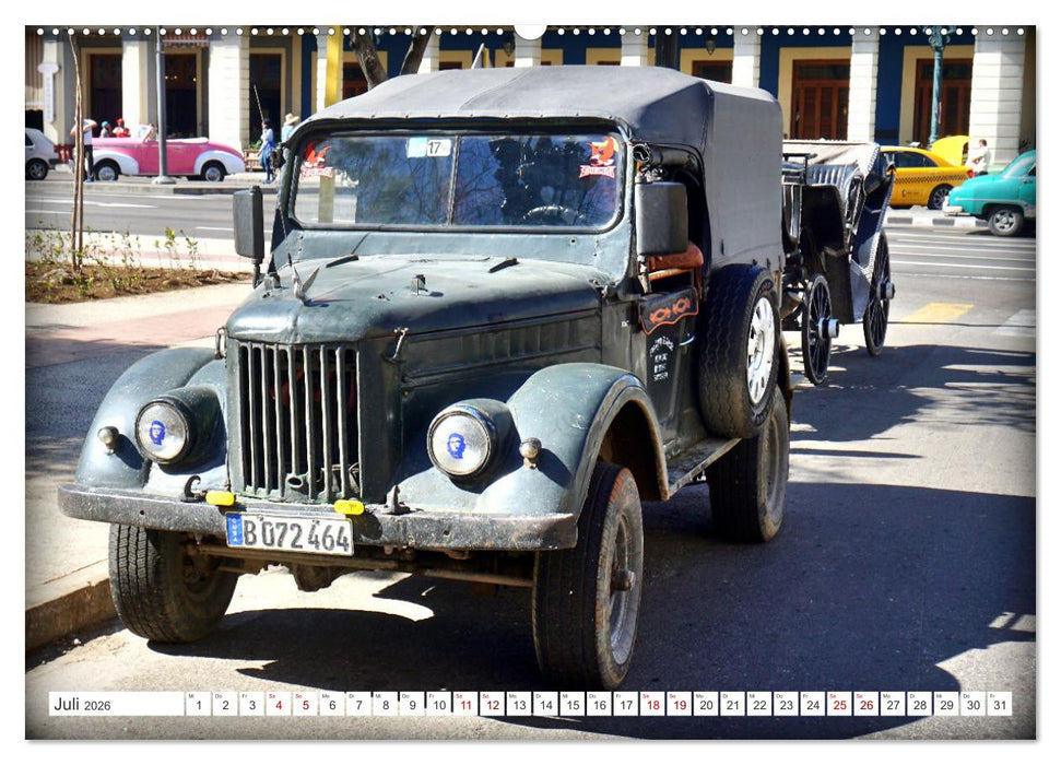 Cuba Jeeps - Geländewagen Oldtimer (CALVENDO Premium Wandkalender 2026)