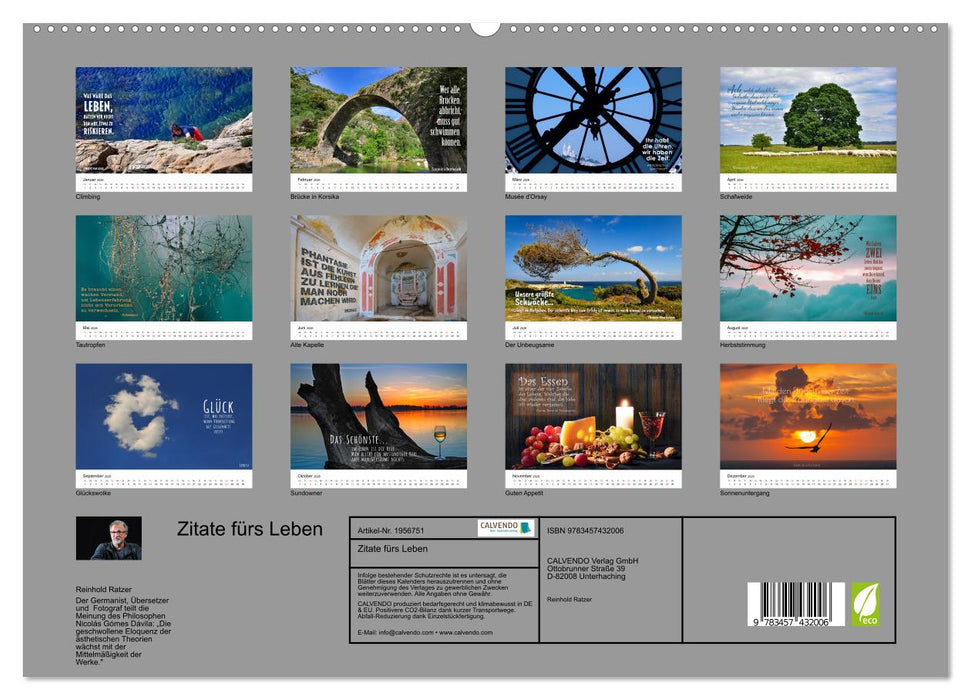 Zitate fürs Leben (CALVENDO Premium Wandkalender 2026)