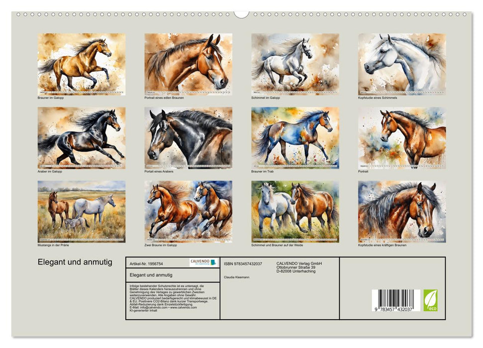 Elegant und anmutig (CALVENDO Premium Wandkalender 2026)