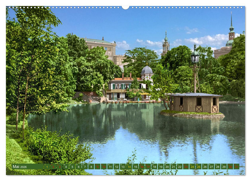 Historisches Dresden um 1900 - Fotos restauriert und koloriert (CALVENDO Wandkalender 2026)