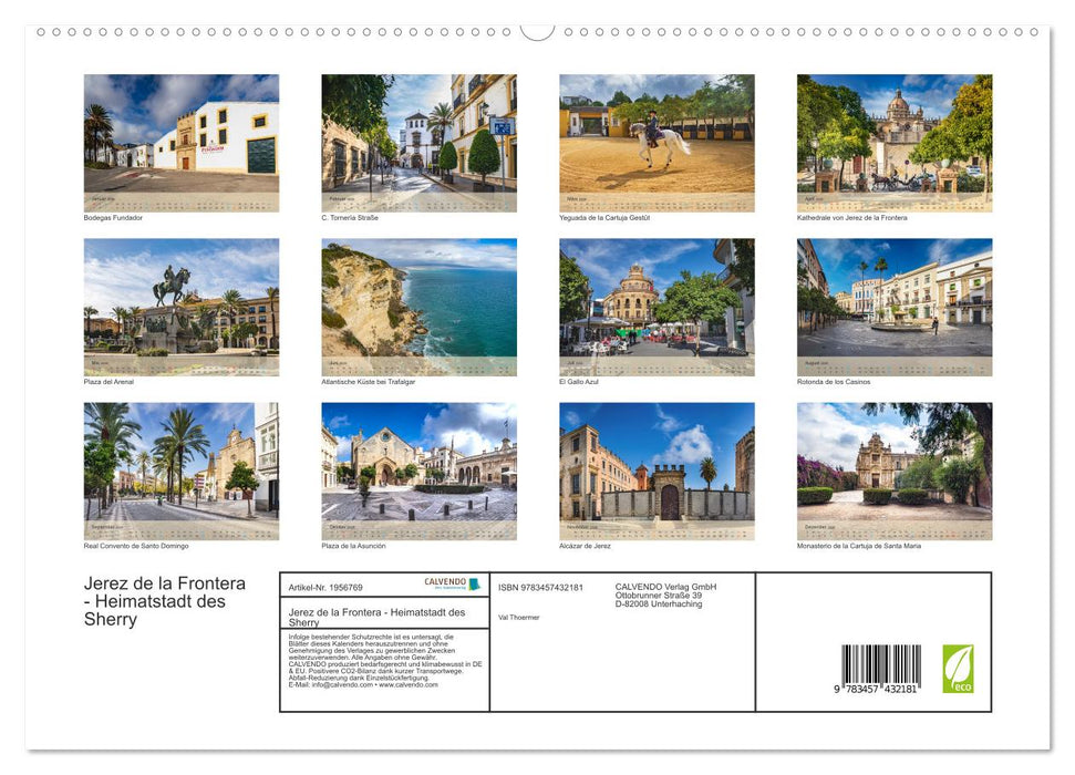 Jerez de la Frontera - Heimatstadt des Sherry (CALVENDO Premium Wandkalender 2026)