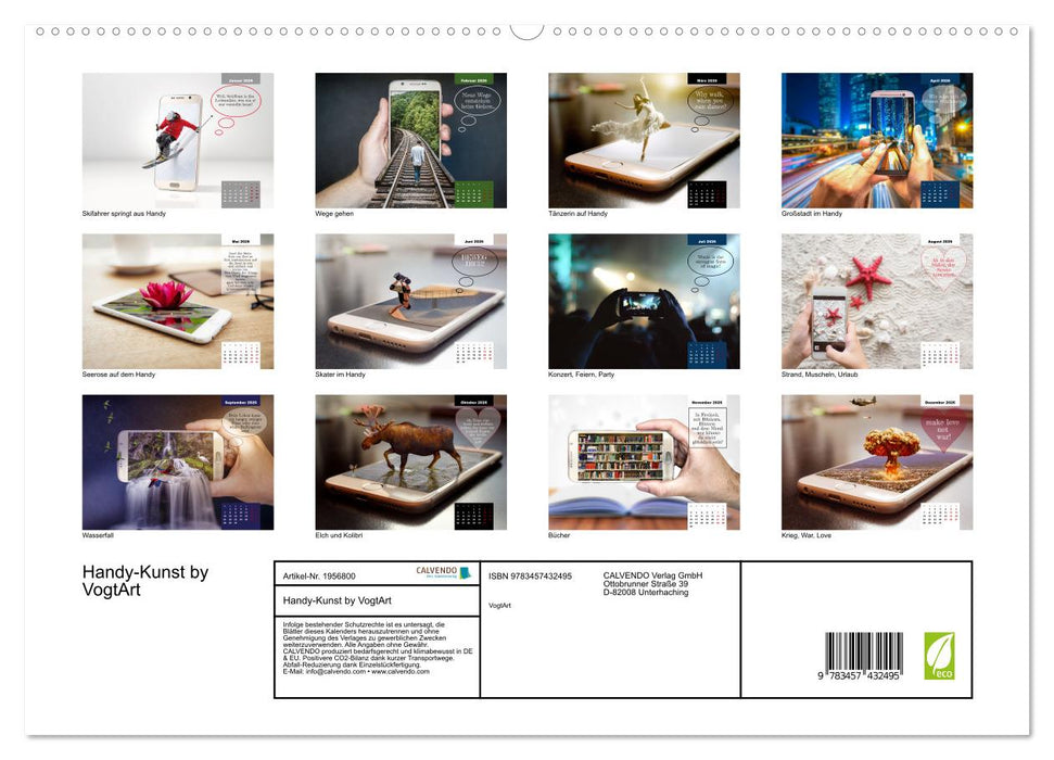Handy-Kunst by VogtArt (CALVENDO Premium Wandkalender 2026)